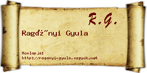 Ragányi Gyula névjegykártya