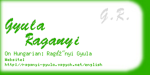 gyula raganyi business card